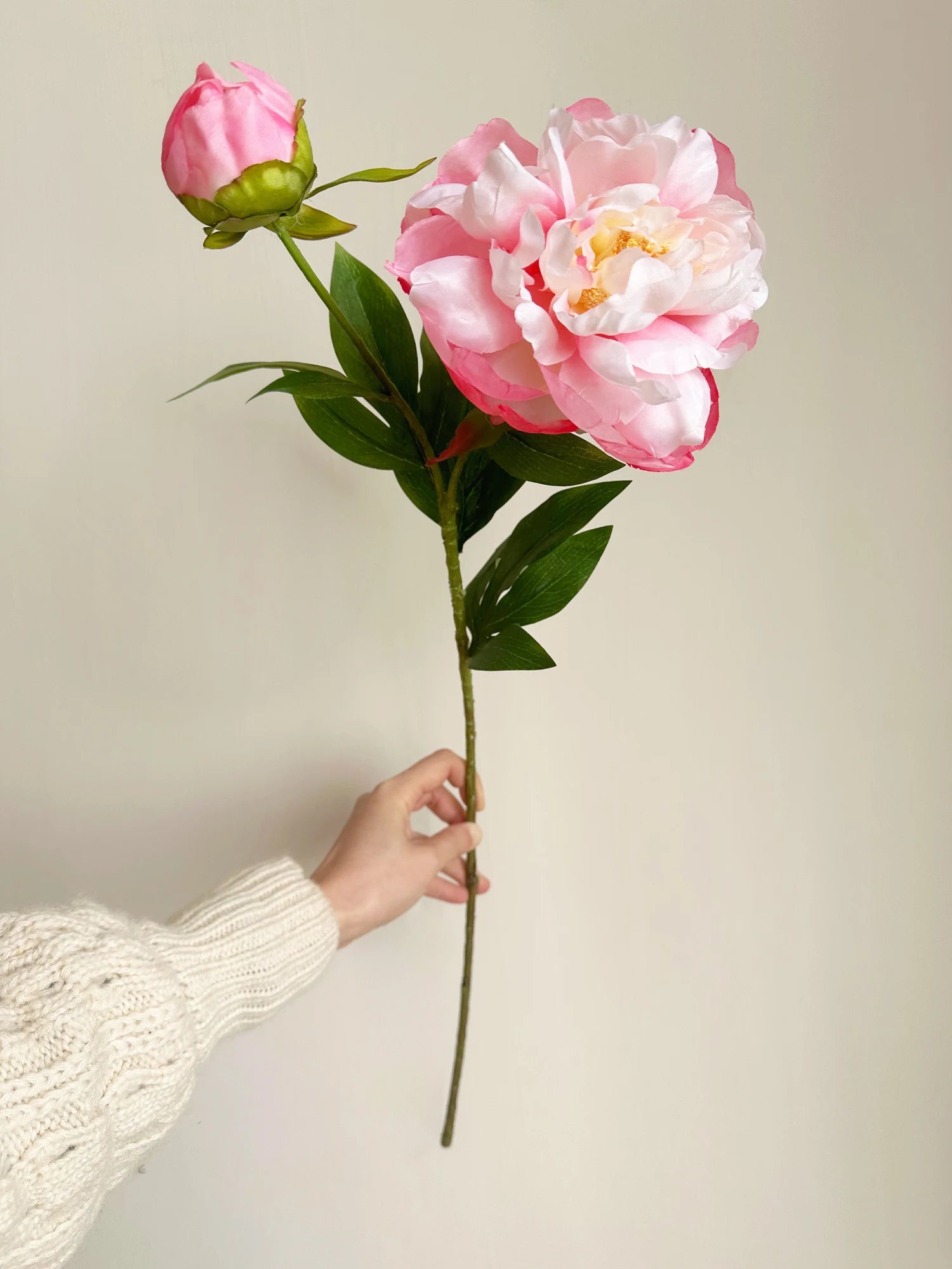 Large White Peony Silk Artificial Flower - Perfect for Home and Wedding Decor