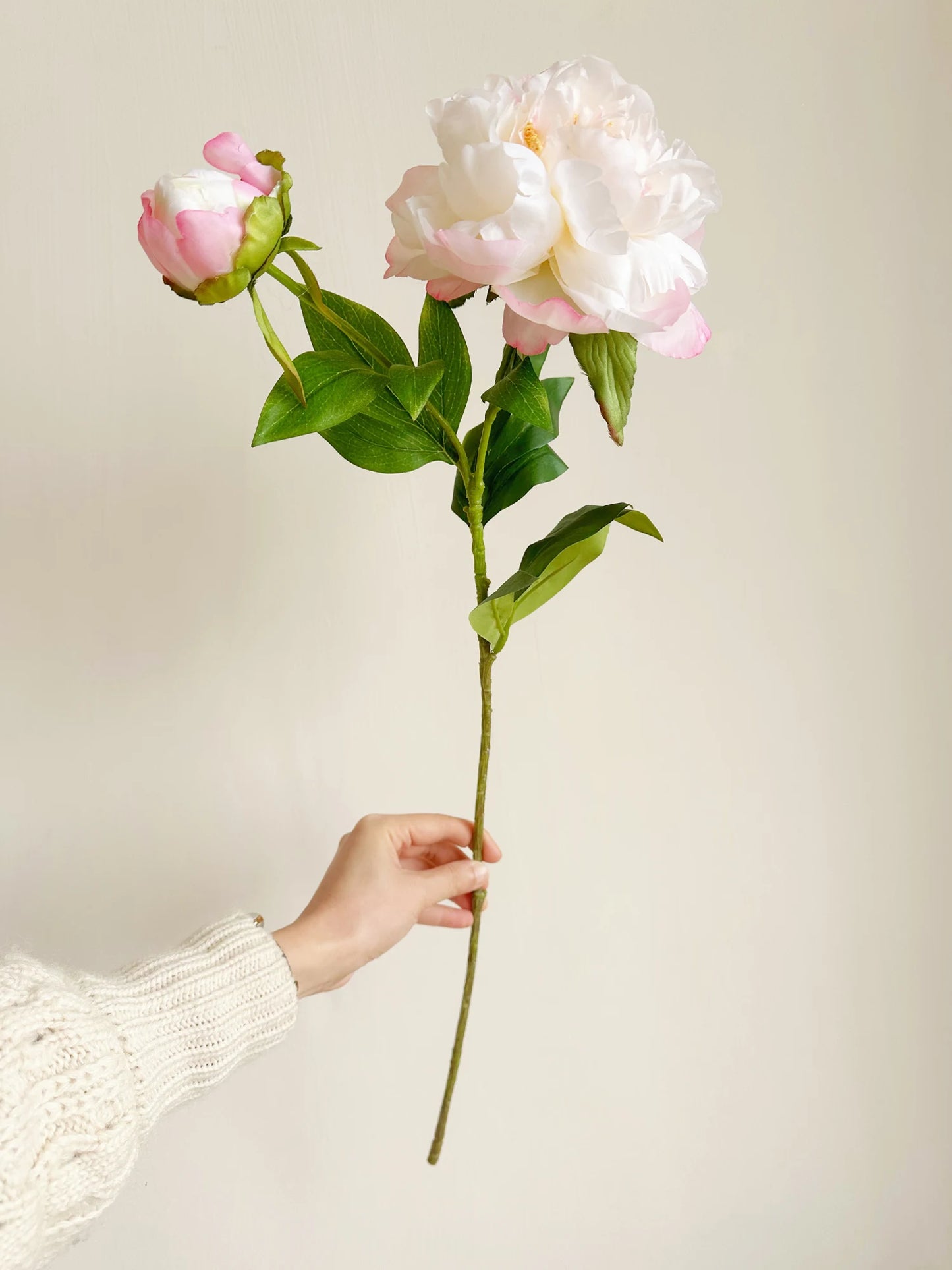 Large White Peony Silk Artificial Flower - Perfect for Home and Wedding Decor