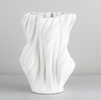 Elegant Waved Ceramic Vase