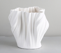 Elegant Waved Ceramic Vase