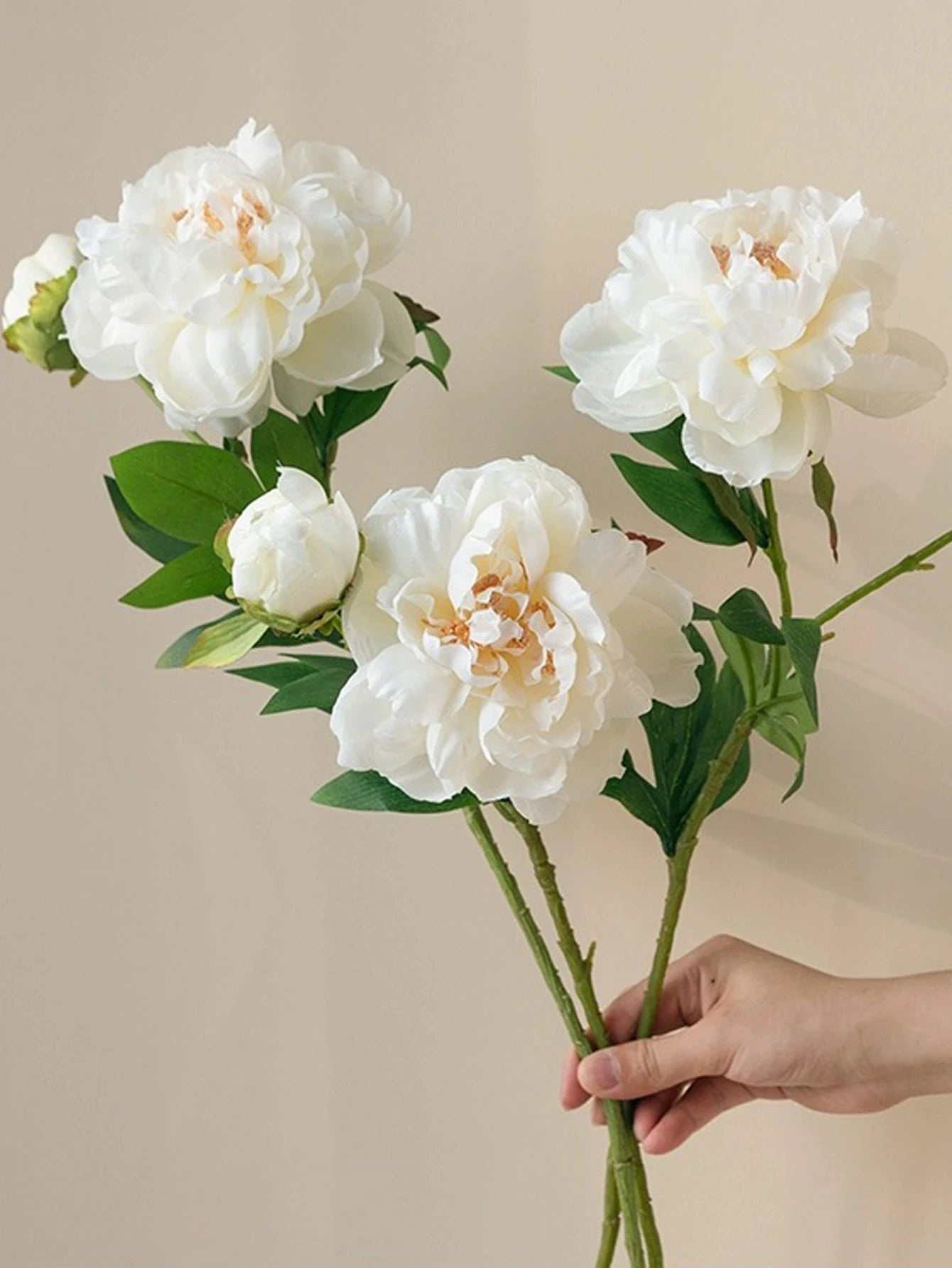 Large White Peony Silk Artificial Flower - Perfect for Home and Wedding Decor